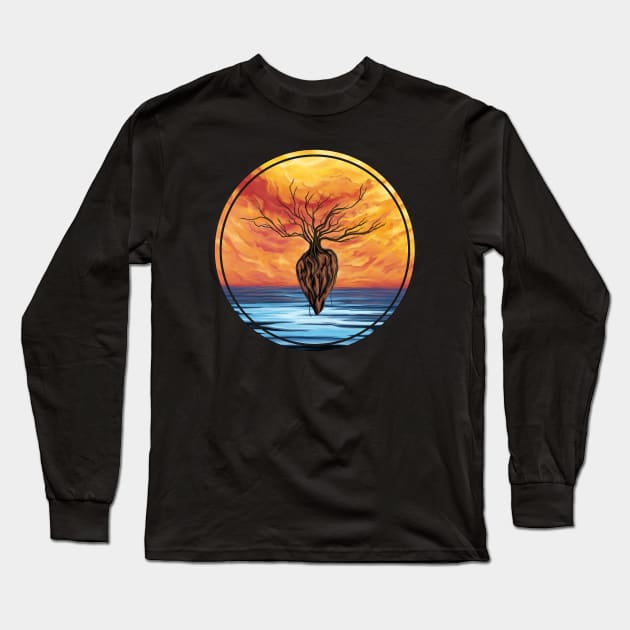 Surreal tree of life artwork, Yggdrasil Long Sleeve T-Shirt by NadiaChevrel